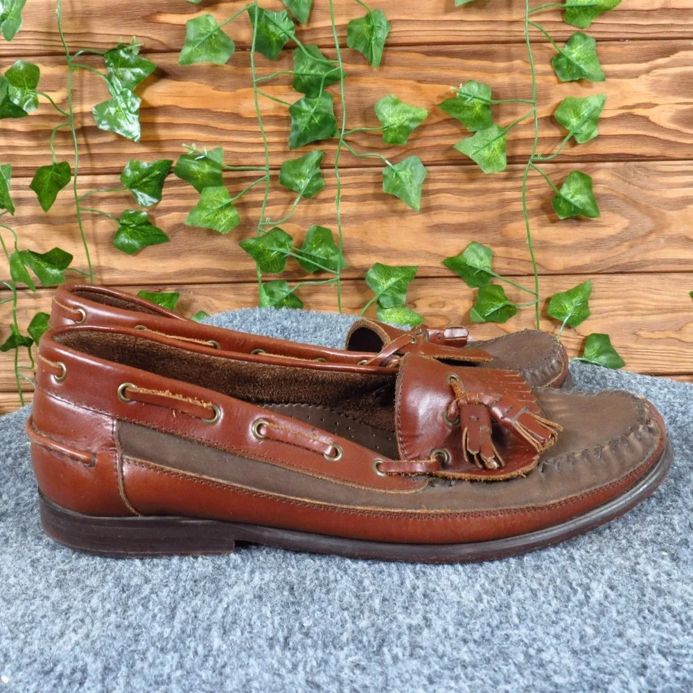 Weekends Men's Kiltie‎ Tassel Loafer Size 8 Brown Leather Casual